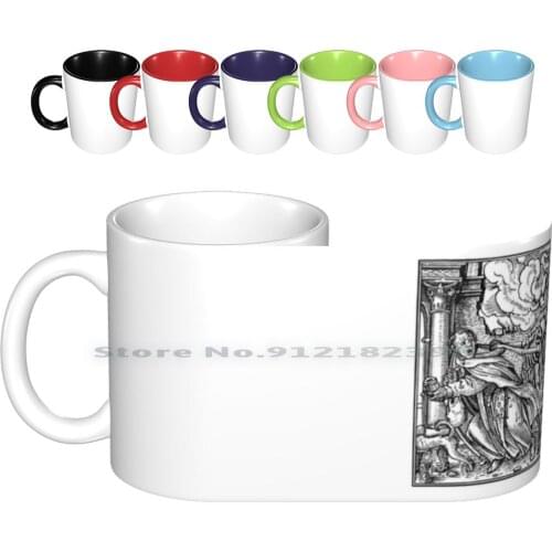 Dance Of Death-23 The Mendicant Friar Ceramic Mugs Coffee Cups Milk Tea Mug Dance Death Skeleton Muerte Dead Hans Holbein