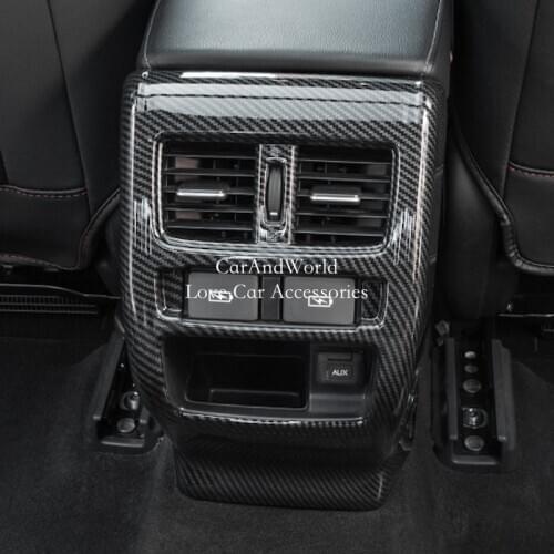 For Honda Accord 10th 2018 2019 2020 Rear Row Air Condition Vent Outlet Sequins Cover Anti kick Board Protection Car Accessories