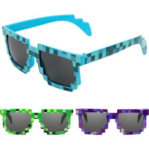 LEEPEE Pixelated Sunglasses Mosaic Vintage Eyewear Motocycle Motocross Bike Racing Glasses For Outdoor Sports UV Protection