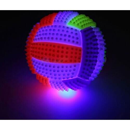 LED Flashing Massage Ball Hand Foot Body Pain Stress Relief Color Changing Bouncing Massage Hedgehog Ball Volleyball Kid Toy