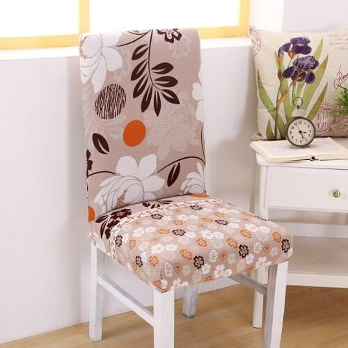 Minimalist Geometric Floral Printing Stretch Dining Chair Protective Slipcover Kitchen Decorative Elastic Chair Cover for Banqut