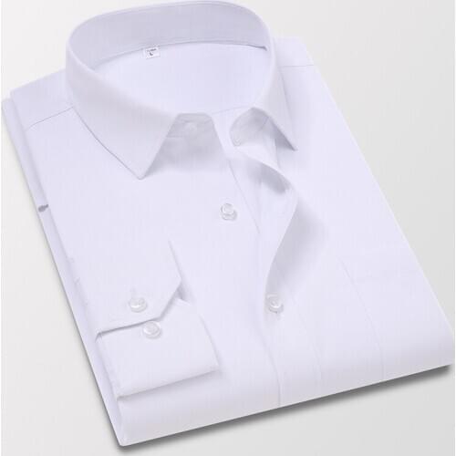 Fashion Homme 2020 Mens Long Sleeve Shirts White Black Blue Slim Fit Mans Clothing Business Formal Dress Shirts Men Clothes