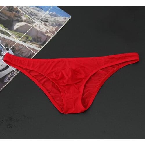 2021 Mens Briefs Seamless Breathable Briefs Ultra-thin See-through Underpants Male Solid Color Low-rise Underwear