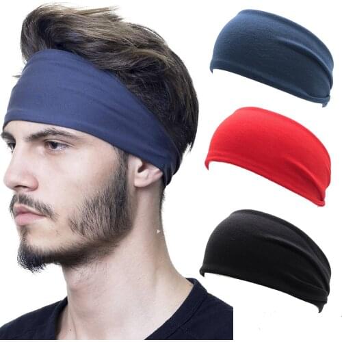 Mens Sports Sweatband Summer Yoga Cycling Fitness Headband Quick-dry Stretch Absorb Sweat Solid Women Non-slip Hair Band