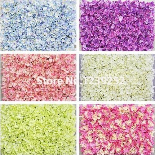 NEW Artificial Hydrangea Silk Flowers Wall Decoration Banquet Decorative Flowers Wall Wedding Dance Costume Backdrop Wall #02