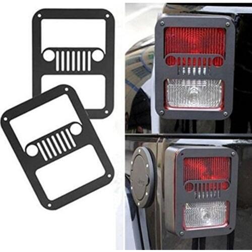 Pair Tail lamp shade for 2007-2017 Jeep Wrangler JK ( Grills Style )