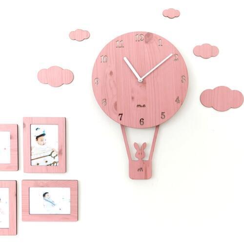 Pink Carton Kids Room Cheap Wall Clocks Unique Balloon Watches Home Living Room Decor Children Gifts Wall Watches Horloge Z052N