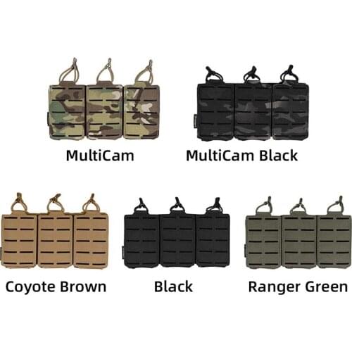 Tactical LSR 5.56 Mag Pouch Triple Magazine Pouch Carrier Military Airsoft M4 Laser Cut MOLLE Clip Bag