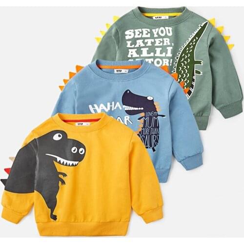 Cartoon Boys Sweatshirt Tollder Kids Dinosaur Print Sweat Shirt Cotton Child Sweatshirt for Boy Kids