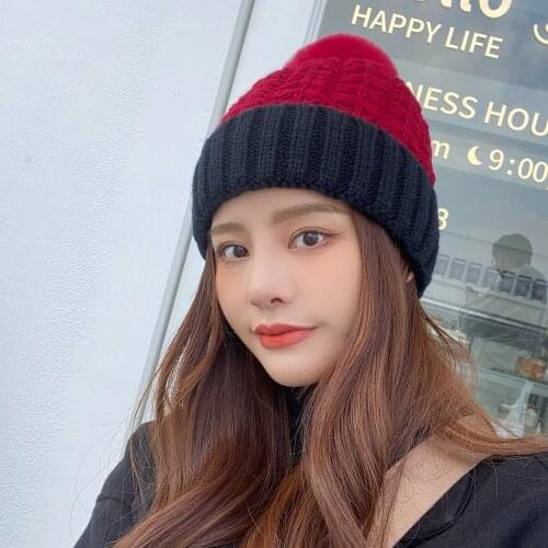 Emmababy Female Woolen Hat, Adults Stitching Knitted Cap Earmuffs Hat Beanie for Autumn Winter