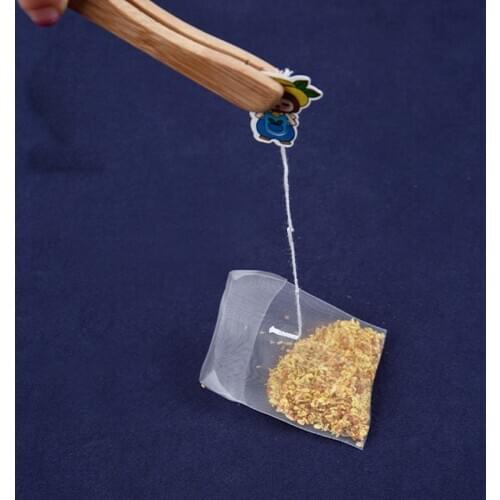 100Pcs/Lot New Empty Corn Fiber Tea Bags Filter Folded With Cartoon Tag