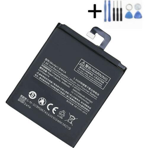 1x 100% New 3400mAh Battery Replacement For Xiaomi Mi Note 3 Note3 BM3A BM 3A Smart Phone Batteries + Repair Tools kit