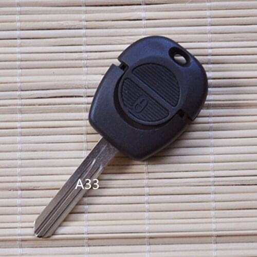 DAKATU 2 Button Remote Flip Fob Car Key Shell for Nissan Micra Almera Primera X-Trail Uncut Blade Car Key Case Cover A33 Blade