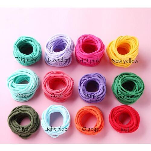 5200 pcs/lot, Wholesale nylon elastic headbands Soft Thin Stretchy nylon headbands one size fits all