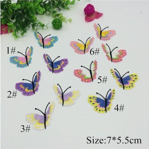 7*5.5cm iron on applique fashion embroidery applique patches butterfly cartoon applique garment DIYaccessories