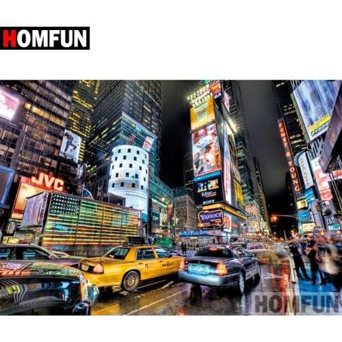 HOMFUN Full Square/Round Drill 5D DIY Diamond Painting "Street scenery" Embroidery Cross Stitch 5D Home Decor Gift A08741