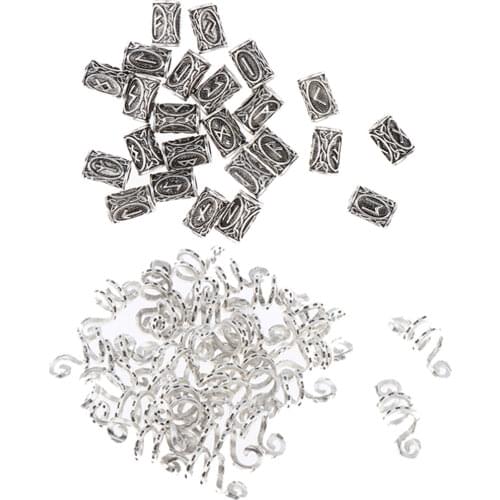 54x Viking Beads Hair Beard Pendants DIY Bracelet Jewelry Pendants