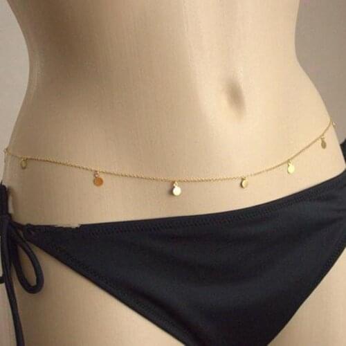 Bohemia Sexy Gold Color Belly Chain Fashion Bikini Waist Link Necklaces Beach Body Jewelry for Women Summer Accesspries