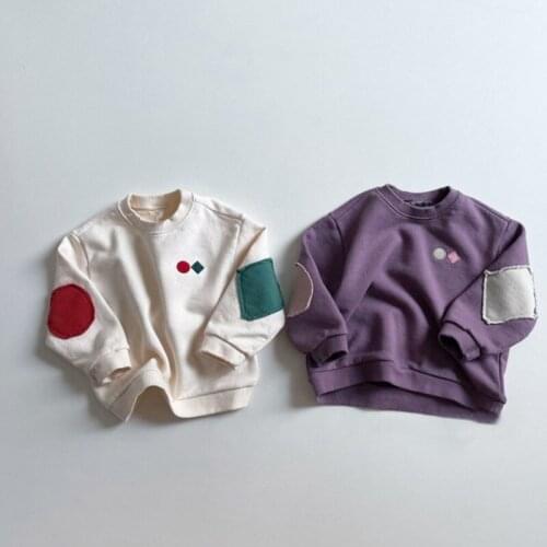 Childrens Korean autumn new top boys and girls' fashionable color casual sweater T-shirt fashion clothes