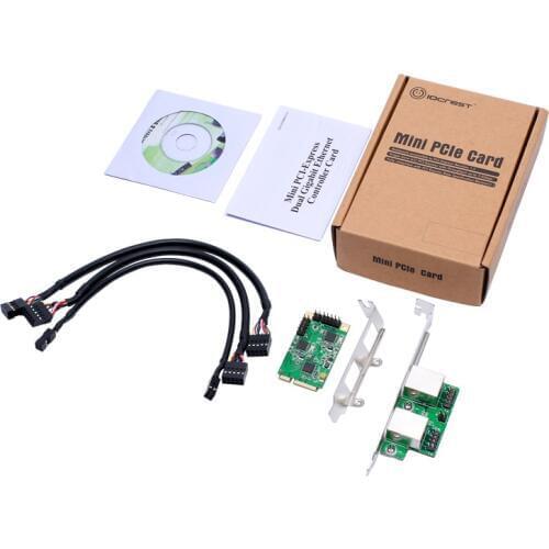 Mini PCI-e 2 Port Gigabit Ethernet Card Network Adapter 10/100/1000Mb For Server