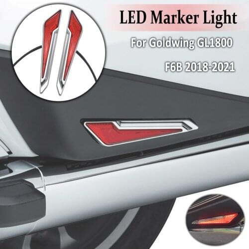 Chrome LED Marker Light Decorative Lamp For HONDA Goldwing 1800 GL1800 F6B 2018-UP Gold Wing Turn Signal Side Saddlebag Inserts