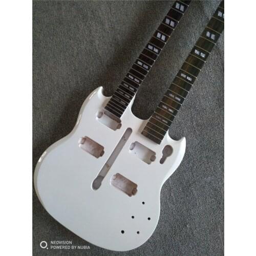 The body and neck of the double head electric guitar assemble the semi-finished electric guitar electric bass by yourself