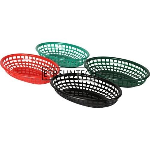 100pcs Fast Food Basket Plastic Resturant Hot Dog Basket Hamburger Bread French Fries Fruit Serving Tray