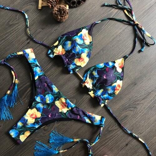 Summer Sexy Bikini Set Vintage Bandage Push Up 2021 New ​Swim Wear Bathing Suit Women Swimsuit Biquini Brazilian Bikinis