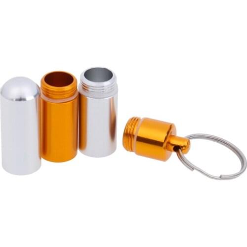HOT 4 Grids Aluminum Pill Case Outdoor Keychain Pocket Pill Holder Container Medicine Box