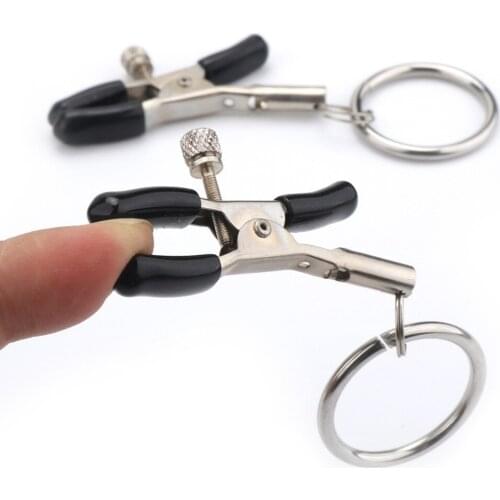 Metal Nipple Clips Adjustable Clip Chain Bell Nipple Stimulation BDSM Sex Toys