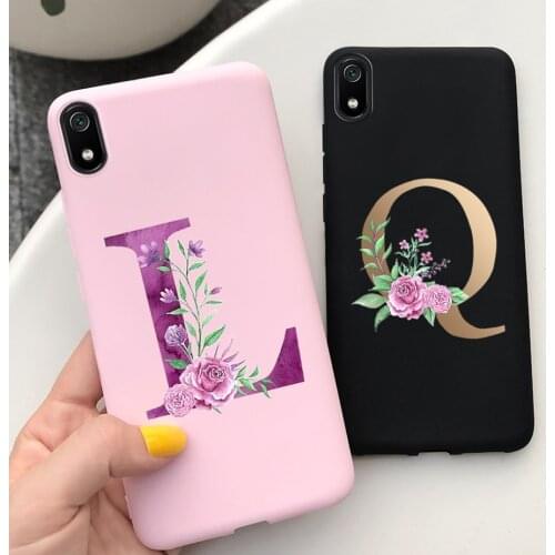 Cute Letter Case For Xiaomi Redmi 7A Case Soft Silicone Phone Cases For Xiaomi Redmi 7A 7 A Back Cover Redmi7A Bumper Shockproof