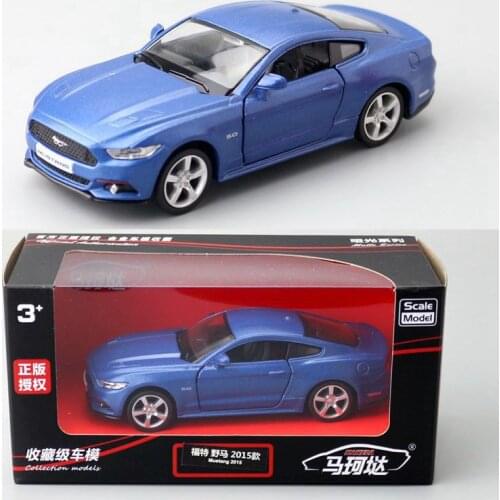 High simulation 1:36 alloy pull back 2015 Mustang car model,original packaging with 2 doors,childrens car toys,free shipping