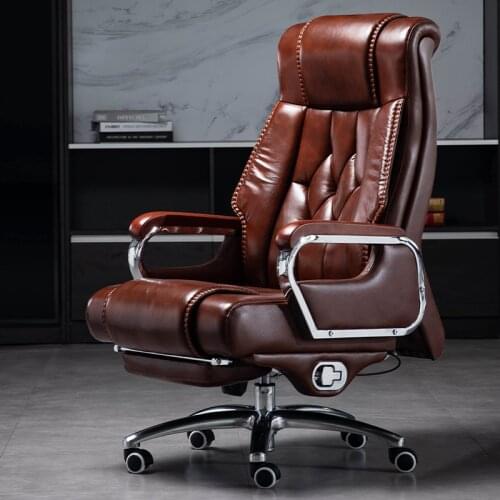 Fashion Minimalist Modern Office Chair Leather Executive Reclining Computer Home Swivel Business Office Chair Massage Seat