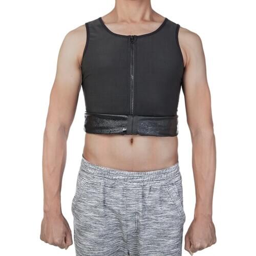 Plus Size 3XL Mens Waist Training Vest Weight Loss Body Shaper Waist Cincher Corset Shaping Body Vest Fitness Shirt Men Tank