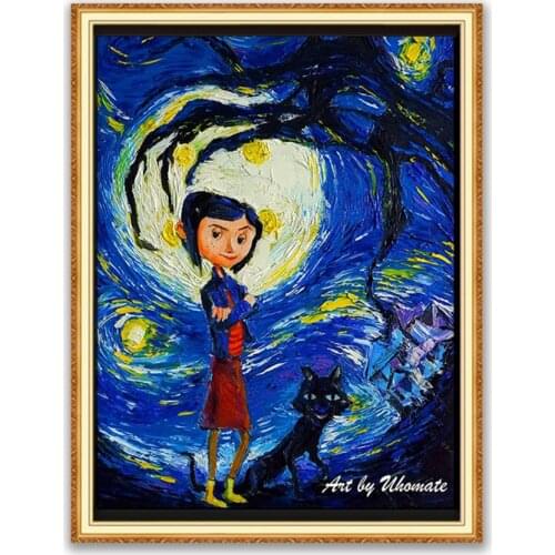 Tim Burton DIY 11CT Embroidery Cross Stitch Kits Needlework Craft Set Cotton Thread Printed Canvas Home Decoration Living Room