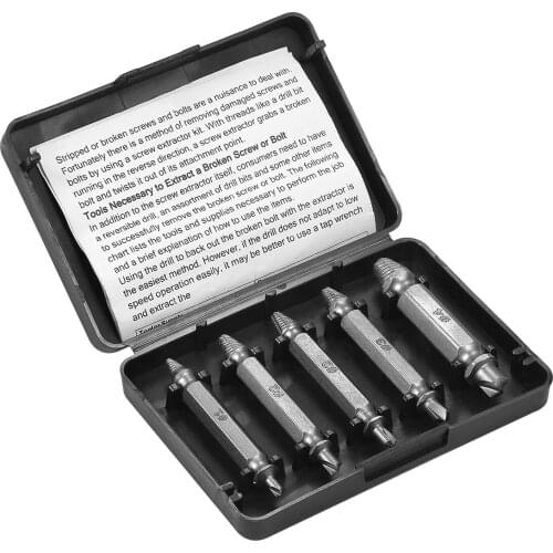 ORIA 5PCS/set Damaged Screw Extractor Drill Bits Guide Set Broken Speed Easy Out Bolt Stud Stripped Screw Remover Tool