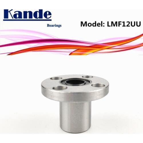 Kande Bearings LMF12 UU 2pcs/lot LMF12UU Round Flange Linear Ball Bearing 12mm LMF12