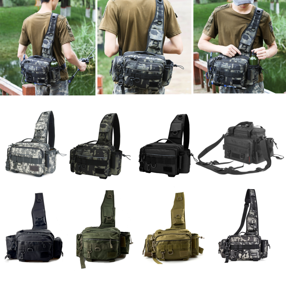 Fishing Tackle Backpack Waterproof Fishing Bag Outdoor Sports Waist Pack Fishing Lures Gear Storage Bag Single Crossbody Bags