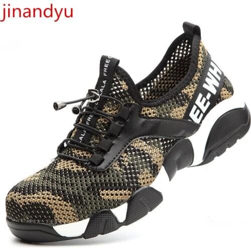 Mesh Work Shoes Men Safety Boots Steel Toe Sneakers Man Anti Piercing Comfy Breathable Non Slip Working Shoes Man Safty Boots