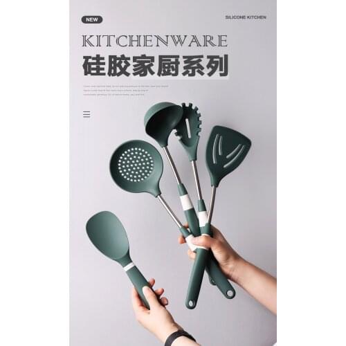 Silicone spatula spatula set of six cooking spatula non-stick special spatula household high temperature resistant kitchen set