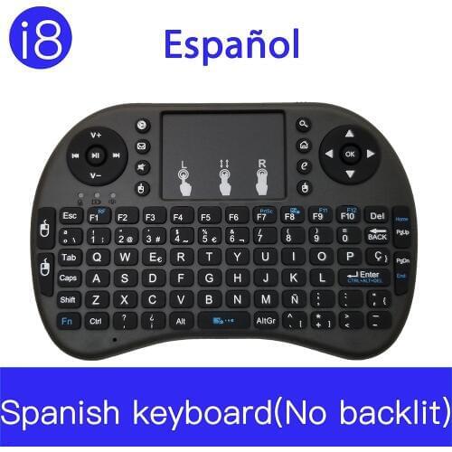 Spainish key board wireless i8 Mini 2.4G with tactile panel Without color Backlit Russian To Android TV Box Xbox Smart TV PC PS3