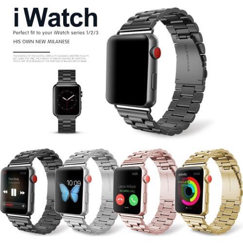 Sport Strap For Apple Watch Band 38mm 42mm Iwatch Series 5 4 3 2 1 Stainless Steel Wrist band Link bracelet Watch band Strap