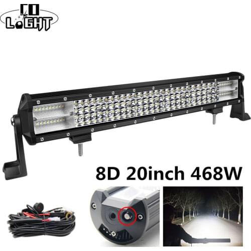 CO LIGHT 8D Led Bar 20Inch 468W 4X4 Led Worklight 12V 24V Spot Flood Led Light Bar for Auto Tractor Truck Lada Niva UAZ ATV SUV