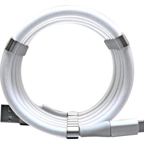 Quick 2.4A USB Charging date Cable line Self Winding Magnetic for Micro USB Type-C for Android xiaomi huawei Samsung tablet