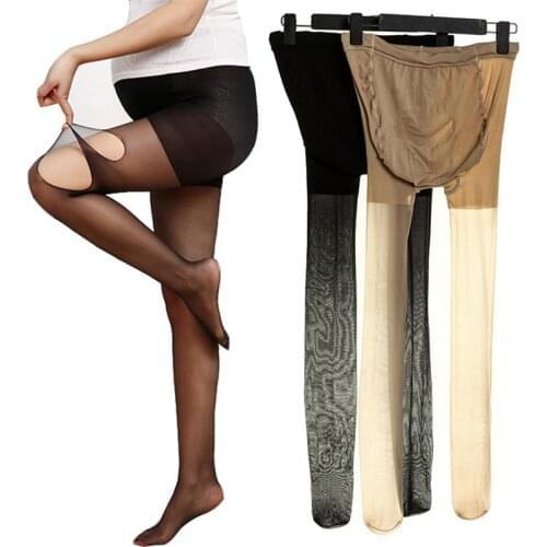 Spring and Summer Velvet U-shaped Belly Lift Pregnant Womens Socks Fat Large Size Any Cut Can Not Take Silk Pantyhose Stock