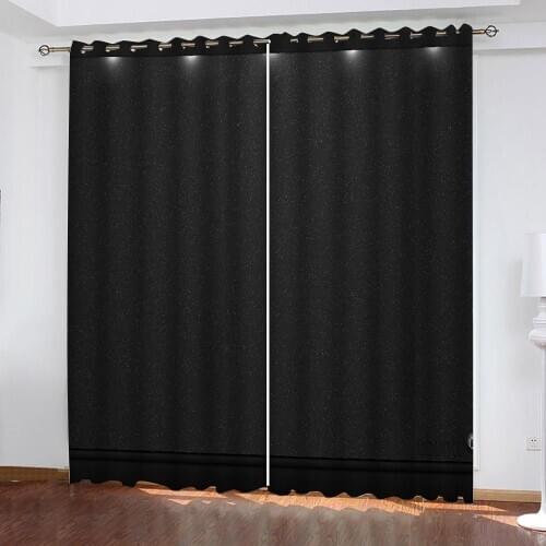 High quality custom 3d curtain fabric black blackout curtains Thick shading soundproof windproof curtain