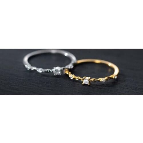 Solid 925 Sterling Silver Rings for Women Teen Girls CZ Zircon Infinity Twisted Finger Band Minimalist Jewelry Wedding Gifts