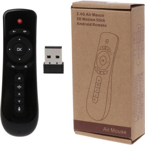 2.4GHz Fly Air Mouse T2 Remote Control Wireless With Mic Voice Search 3D Gyro Motion Stick for Android Smart TV Box PC