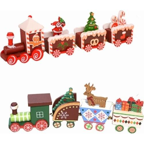 2021 New Year Decoration Gift Wooden Christmas Train Ornament Christmas Decoration Santa Claus Gift Toys Navidad Xmas Decor Noel