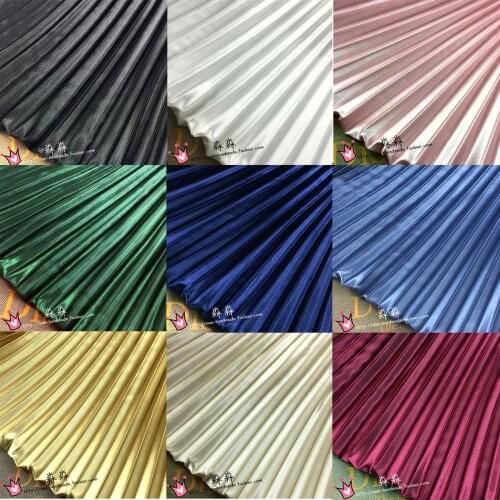 3M Electro-optic Clothing Pleated Fabric Solid Color Large Striped Accordion Crease Simulation Silk Satin Opaque Skirt Fabric